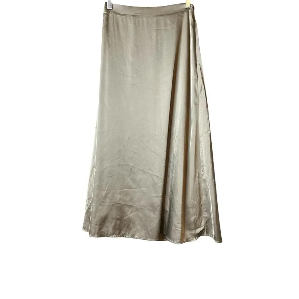 Double Zero High-Waisted Satin Straight Maxi Slip Skirt Size M